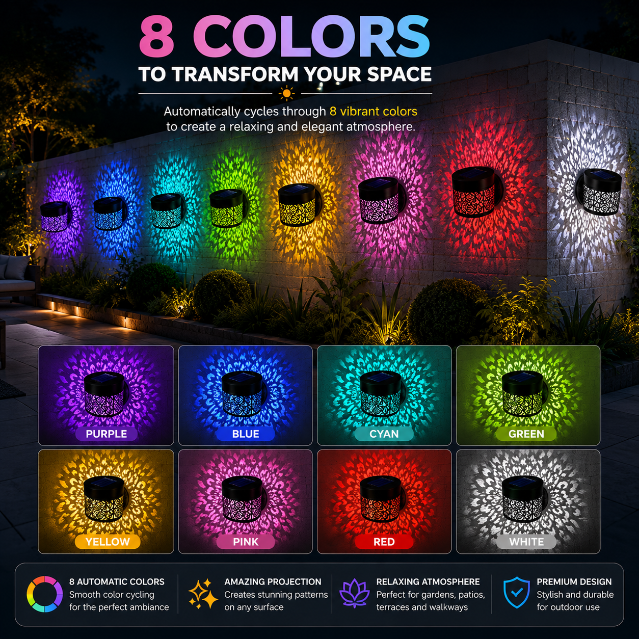 Premium Solar Projection Wall Light